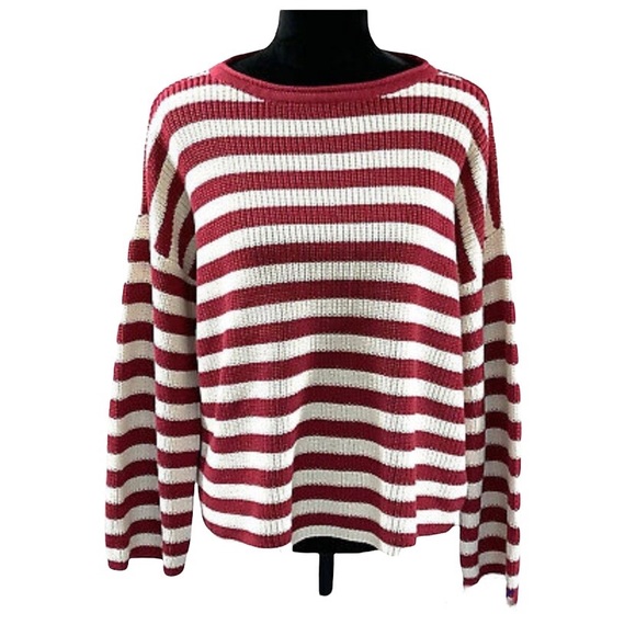 Ralph Lauren Sweaters - Lauren Ralph Lauren Women’s boat neck Sweater Red/Cream Stripes Size XS
